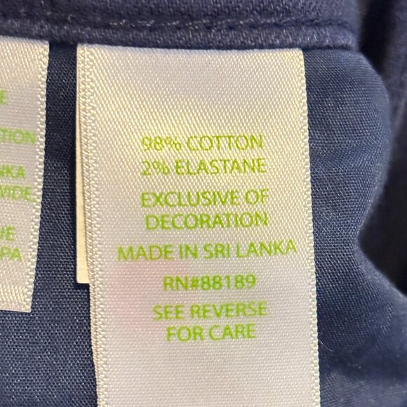 Lilly Pulitzer South Ocean Skinny Crop True Navy Fringe Cuff Pants - Picture 10 of 12